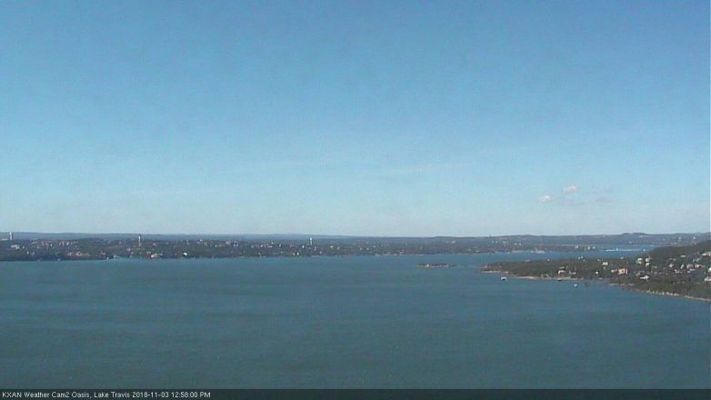 Lake Travis webcam, November 3, 2018 12:00 PM CT