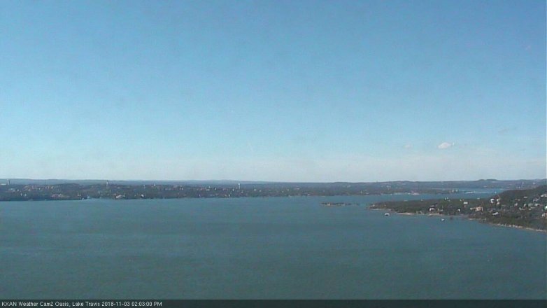 Lake Travis webcam, November 3, 2018 1:05 PM CT
