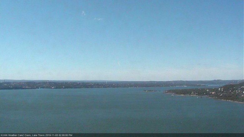 Lake Travis webcam, November 3, 2018 1:10 PM CT