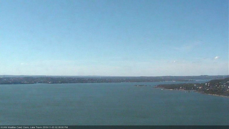 Lake Travis webcam, November 3, 2018 1:40 PM CT