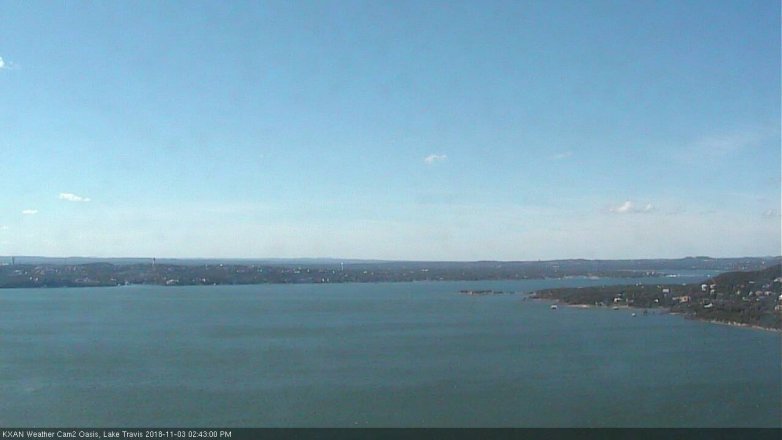 Lake Travis webcam, November 3, 2018 1:45 PM CT