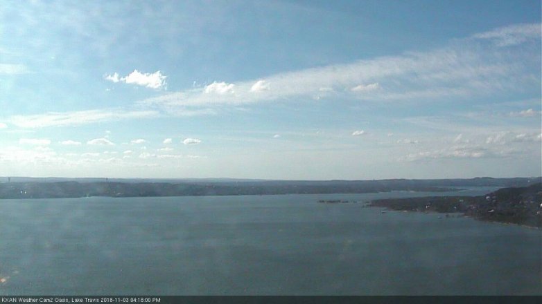 Lake Travis webcam, November 3, 2018 3:20 PM CT