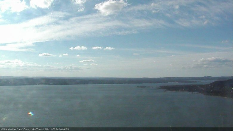Lake Travis webcam, November 3, 2018 3:40 PM CT