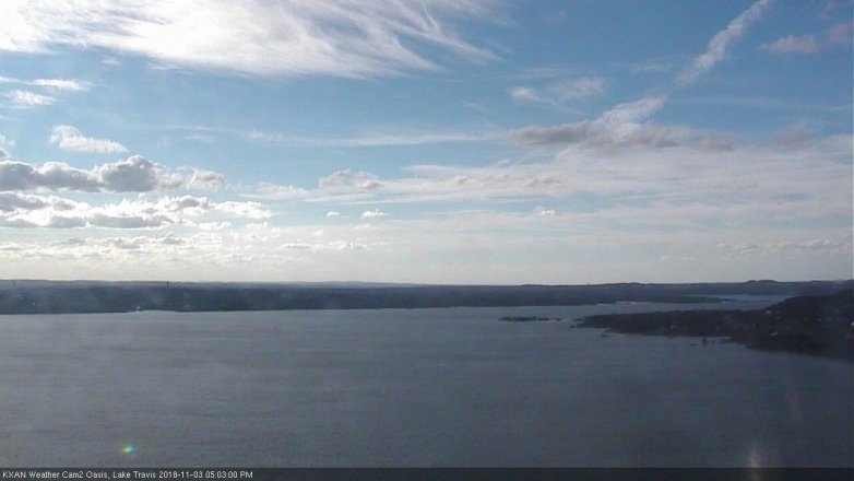 Lake Travis webcam, November 3, 2018 4:05 PM CT