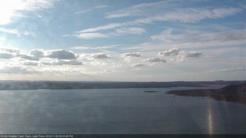 Lake Travis webcam, November 3, 2018 4:35 PM CT
