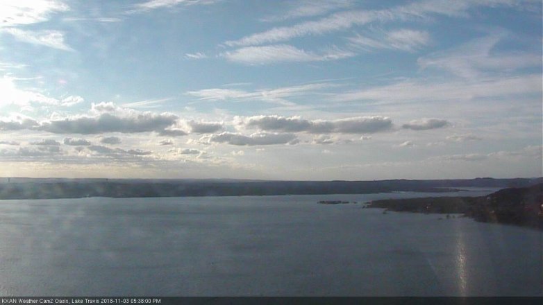Lake Travis webcam, November 3, 2018 4:40 PM CT