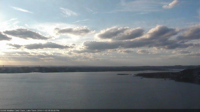Lake Travis webcam, November 3, 2018 5:00 PM CT