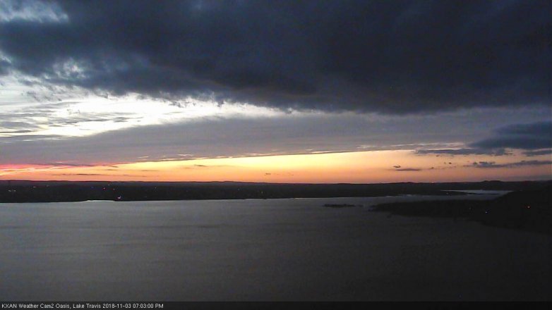 Lake Travis webcam, November 3, 2018 6:05 PM CT