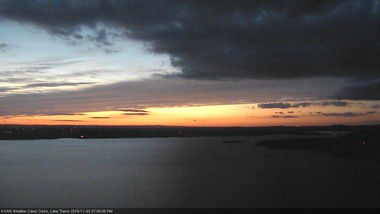 Lake Travis webcam, November 3, 2018 6:10 PM CT