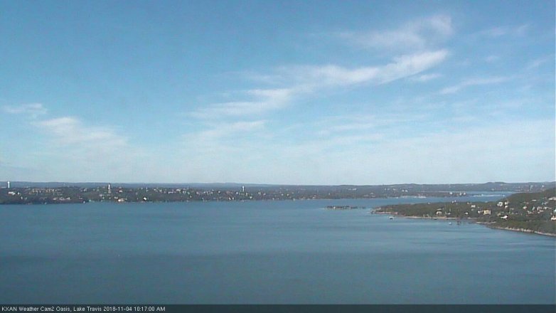 Lake Travis webcam, November 4, 2018 9:20 AM CT