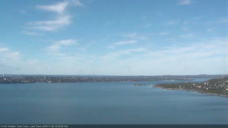 Lake Travis webcam, November 4, 2018 9:30 AM CT