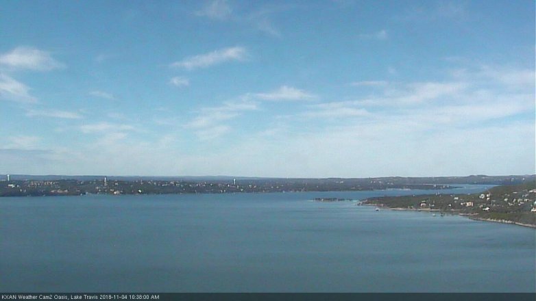 Lake Travis webcam, November 4, 2018 9:40 AM CT