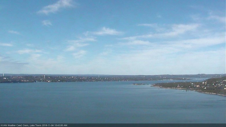 Lake Travis webcam, November 4, 2018 9:45 AM CT