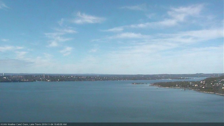 Lake Travis webcam, November 4, 2018 9:50 AM CT