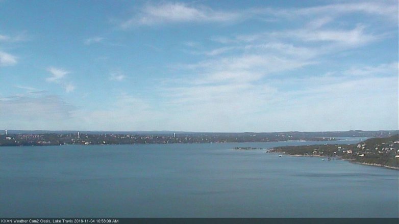 Lake Travis webcam, November 4, 2018 10:00 AM CT