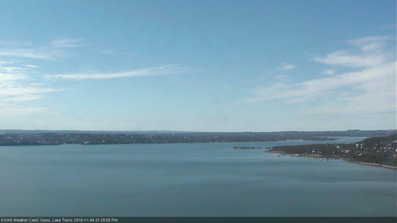 Lake Travis webcam, November 4, 2018 12:30 PM CT