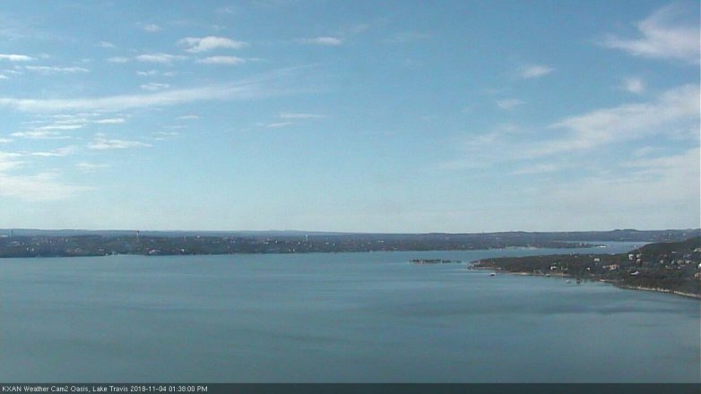Lake Travis webcam, November 4, 2018 12:40 PM CT