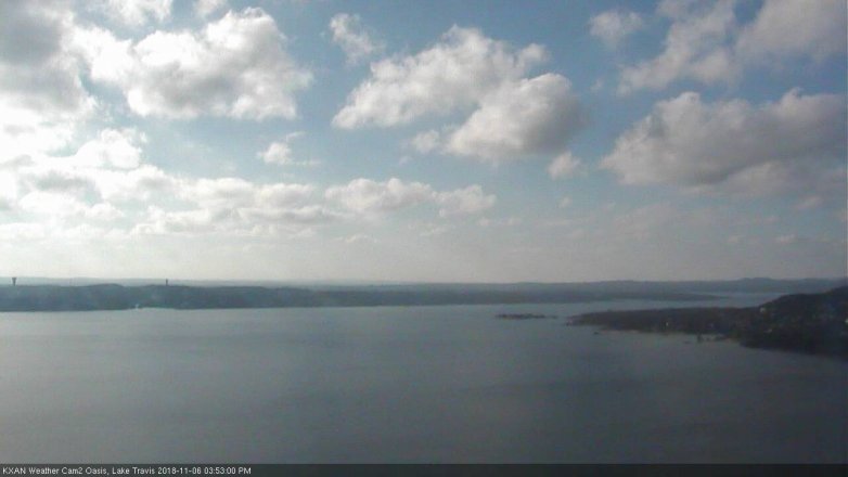 Lake Travis webcam, November 6, 2018 2:55 PM CT