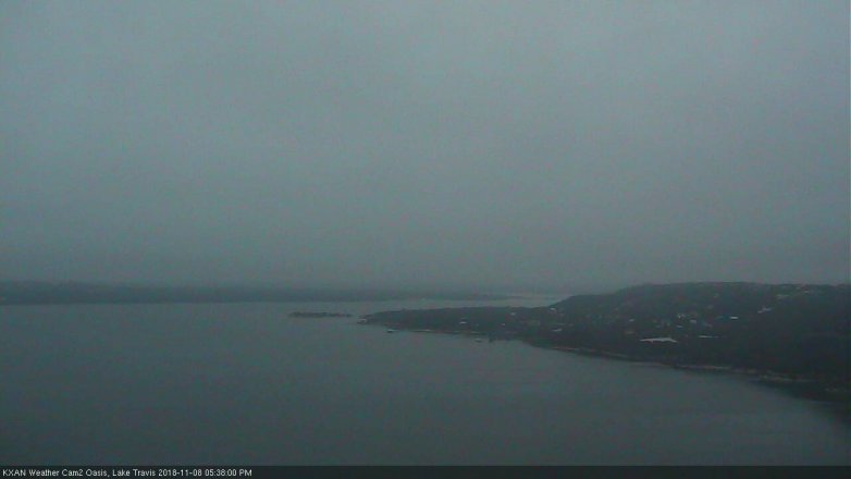 Lake Travis webcam, November 8, 2018 4:40 PM CT