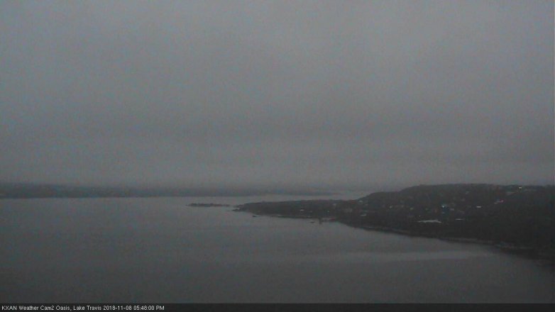 Lake Travis webcam, November 8, 2018 4:50 PM CT