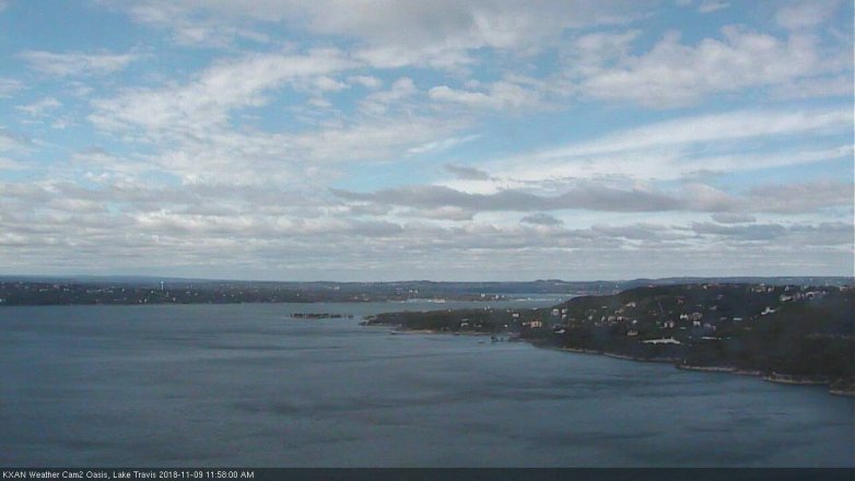 Lake Travis webcam, November 9, 2018 11:00 AM CT