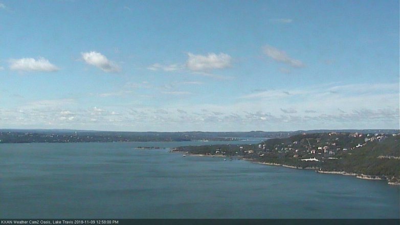 Lake Travis webcam, November 9, 2018 12:00 PM CT