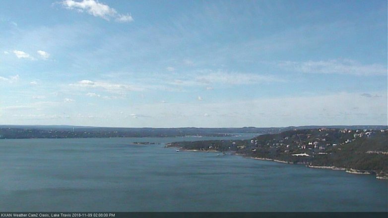 Lake Travis webcam, November 9, 2018 1:10 PM CT