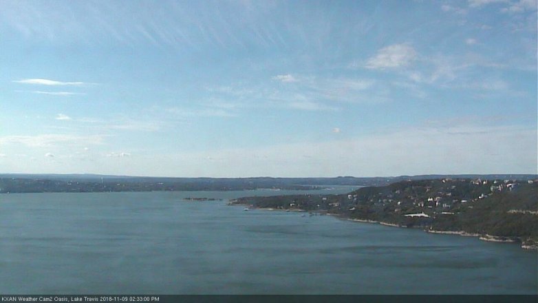 Lake Travis webcam, November 9, 2018 1:35 PM CT