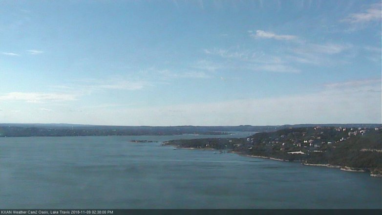 Lake Travis webcam, November 9, 2018 1:40 PM CT