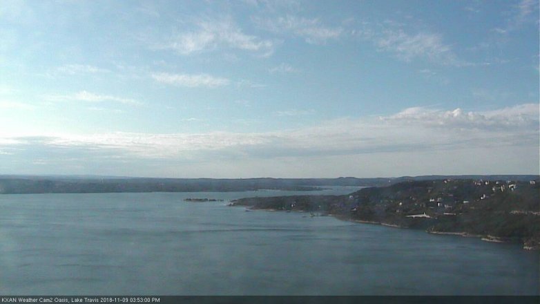 Lake Travis webcam, November 9, 2018 2:55 PM CT
