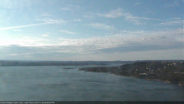 Lake Travis webcam, November 9, 2018 3:10 PM CT