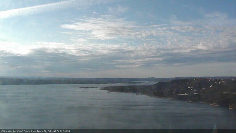 Lake Travis webcam, November 9, 2018 3:25 PM CT