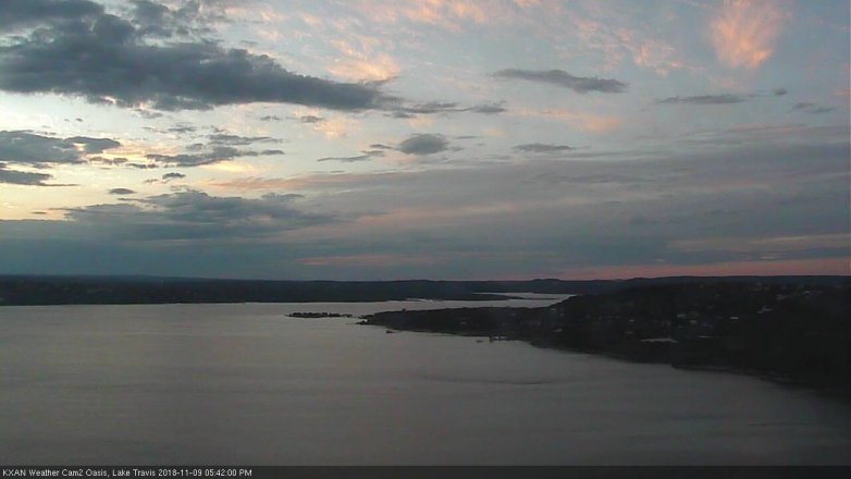 Lake Travis webcam, November 9, 2018 4:45 PM CT