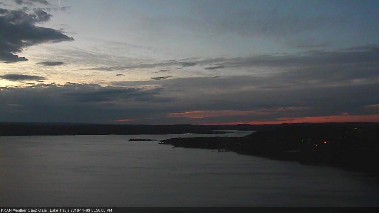 Lake Travis webcam, November 9, 2018 5:00 PM CT