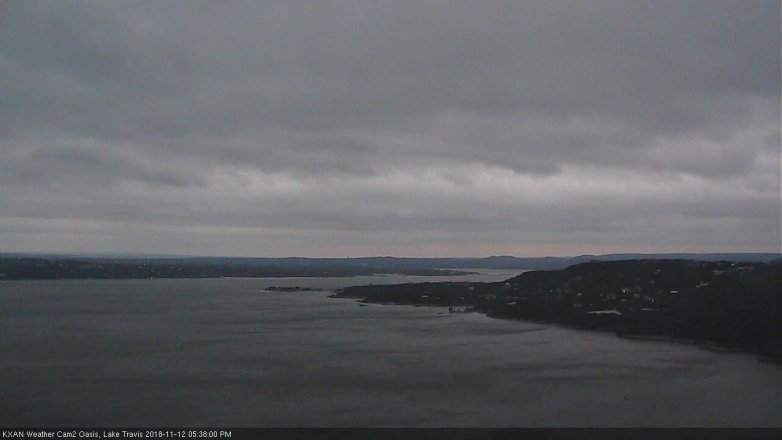 Lake Travis webcam, November 12, 2018 4:40 PM CT