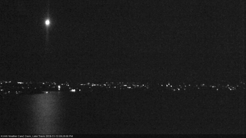 Lake Travis webcam, November 13, 2018 8:30 PM CT