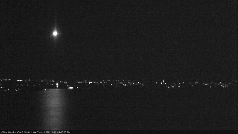 Lake Travis webcam, November 13, 2018 8:45 PM CT
