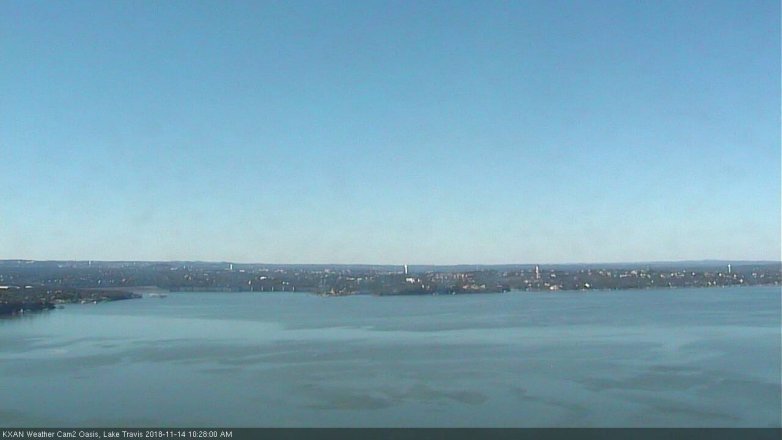 Lake Travis webcam, November 14, 2018 9:30 AM CT