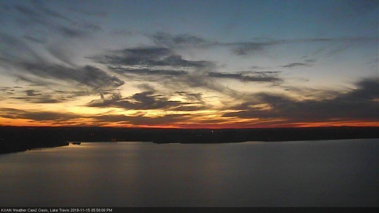 Lake Travis webcam, November 15, 2018 5:00 PM CT