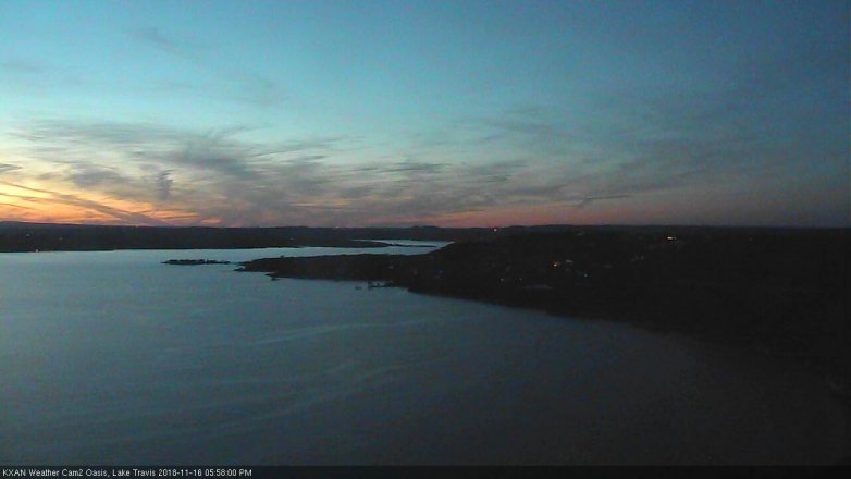 Lake Travis webcam, November 16, 2018 5:00 PM CT