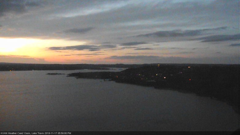 Lake Travis webcam, November 17, 2018 5:00 PM CT