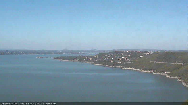 Lake Travis webcam, November 20, 2018 9:45 AM CT