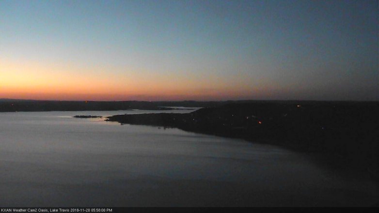 Lake Travis webcam, November 20, 2018 5:00 PM CT