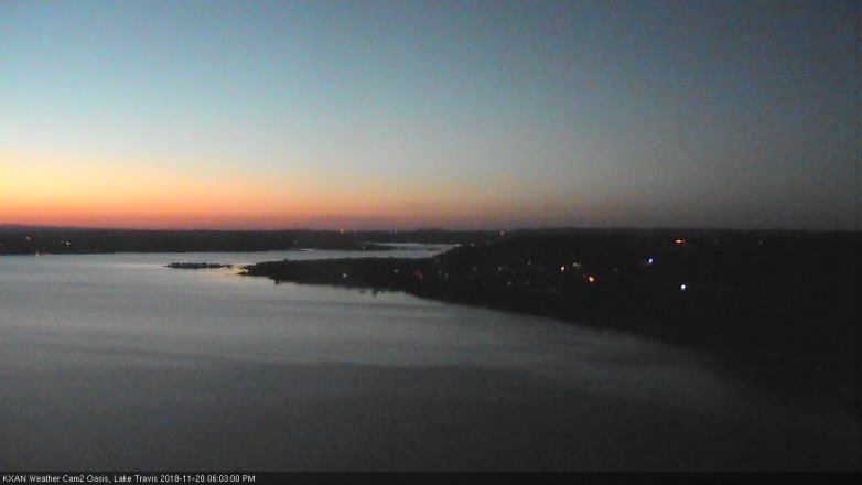 Lake Travis webcam, November 20, 2018 5:05 PM CT