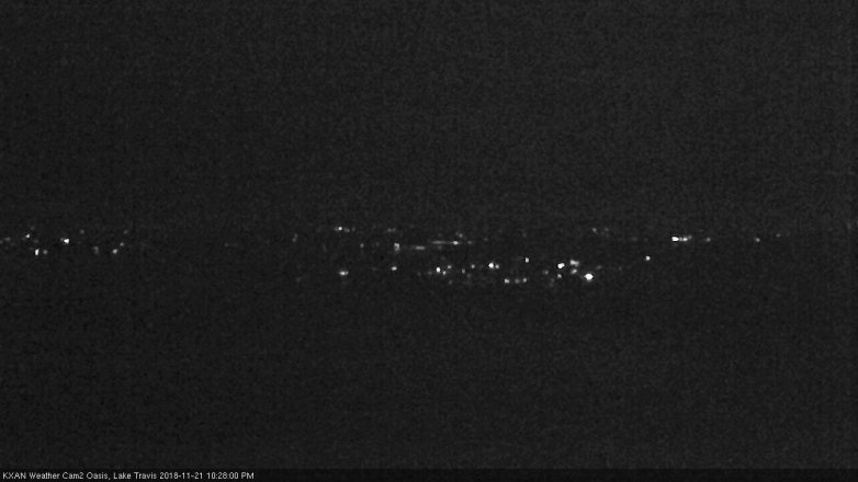 Lake Travis webcam, November 21, 2018 9:30 PM CT
