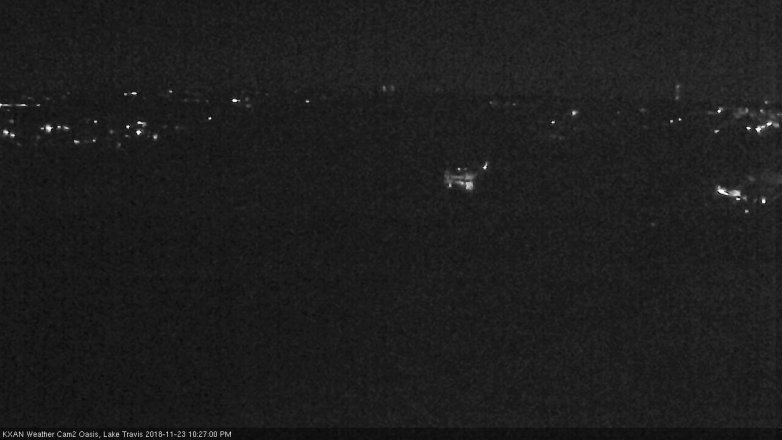 Lake Travis webcam, November 23, 2018 9:30 PM CT