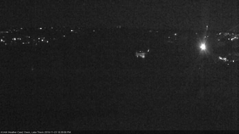 Lake Travis webcam, November 23, 2018 9:40 PM CT