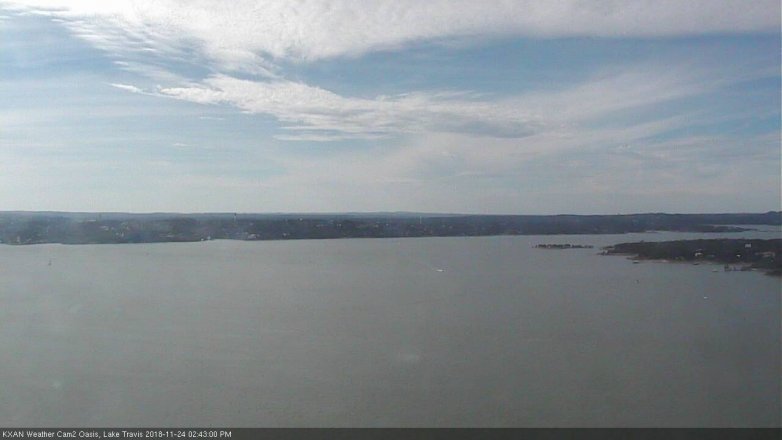 Lake Travis webcam, November 24, 2018 1:45 PM CT