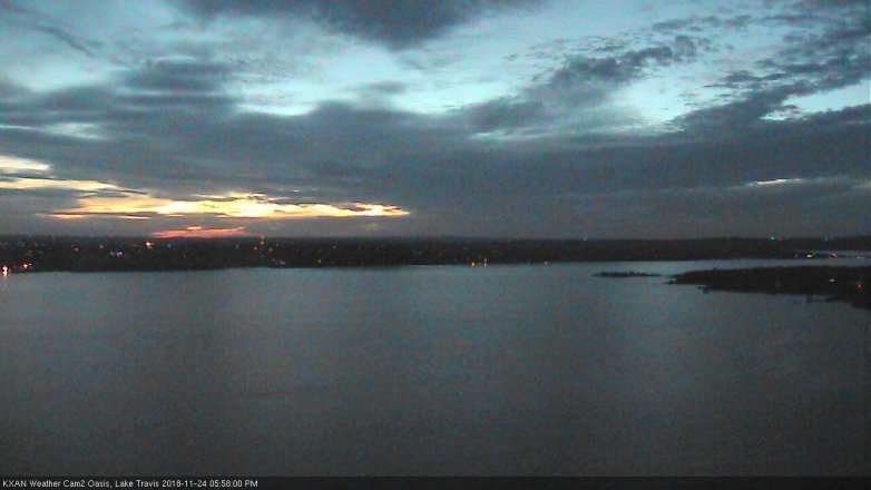 Lake Travis webcam, November 24, 2018 5:00 PM CT