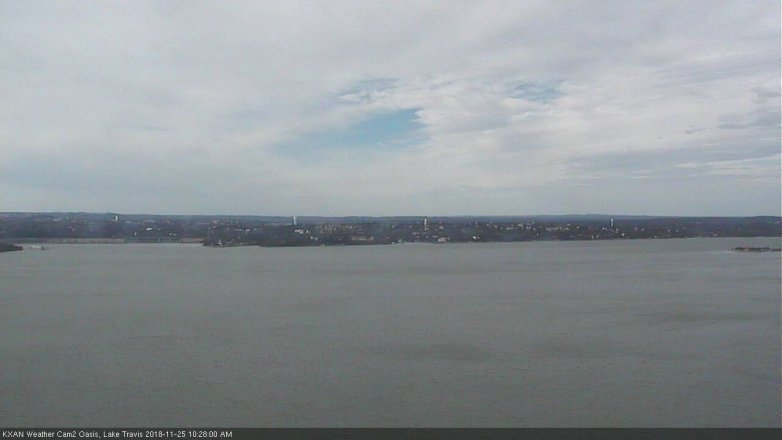 Lake Travis webcam, November 25, 2018 9:30 AM CT